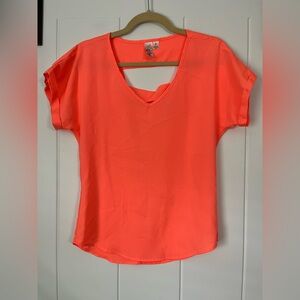 L8teR Neon Cuffed Sleeve Cut Out T-Shirt